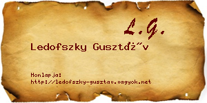 Ledofszky Gusztáv névjegykártya
